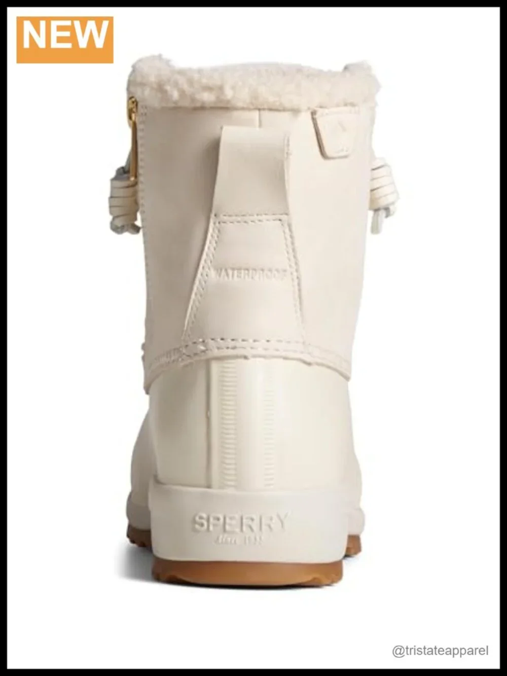 Sperry Women's Waterproof Ankle Snow Boots with Faux Fur Trim Fleece Lined